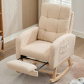 Fauteuil en Bois Massif, Finition Beige