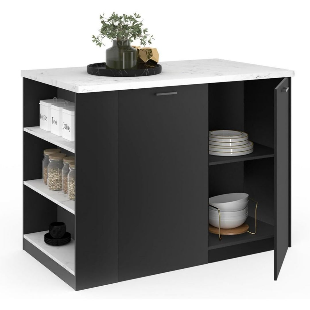 Table Haute / Mange-Debout en Marbre, Finition Noir
