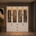 Commode, 130 x 51,8 x 181,5 cm, Couleur Blanc