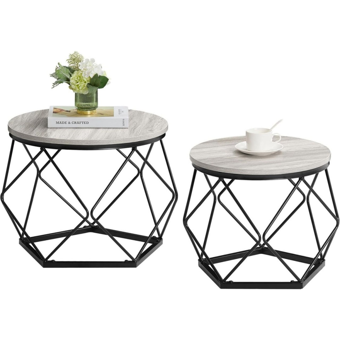 Table Basse en Metal de Couleur Gris