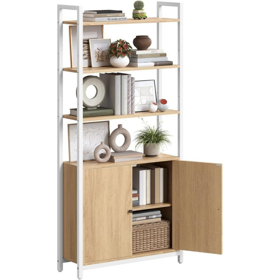 Bibliotheque en Bois de Chene, Finition Dore