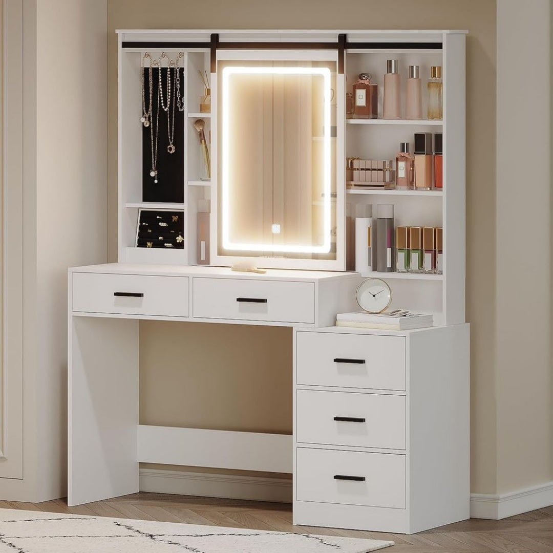 Table en Panneau d'Agglomere, Finition Blanc