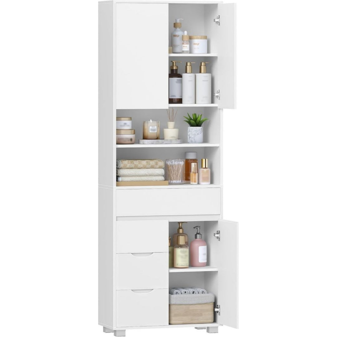 Meuble de Rangement en Panneau de Particules, Finition Blanc