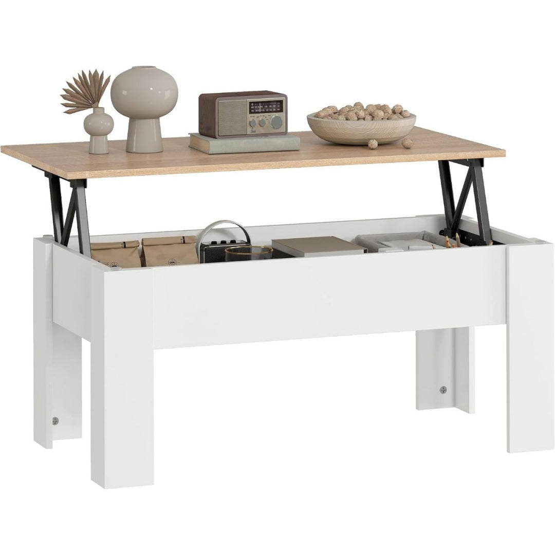 Table Basse a Plateau Relevable au Design Intemporel et Fonctionnel