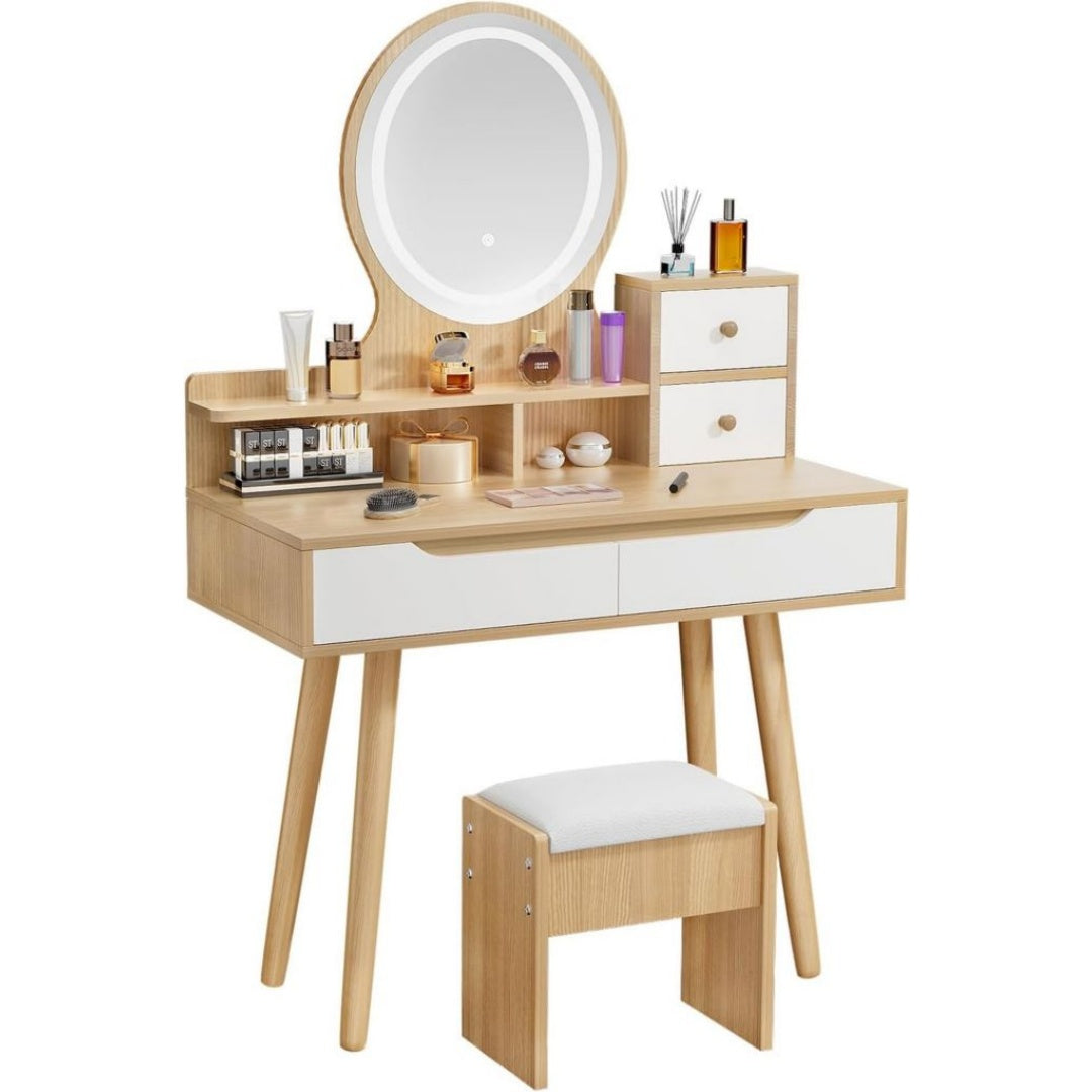 Table de maquillage elegante de 80 cm de largeur – Tabouret